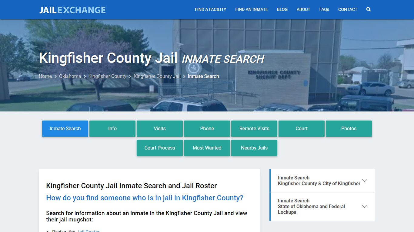 Inmate Search: Roster & Mugshots - Kingfisher County Jail, OK